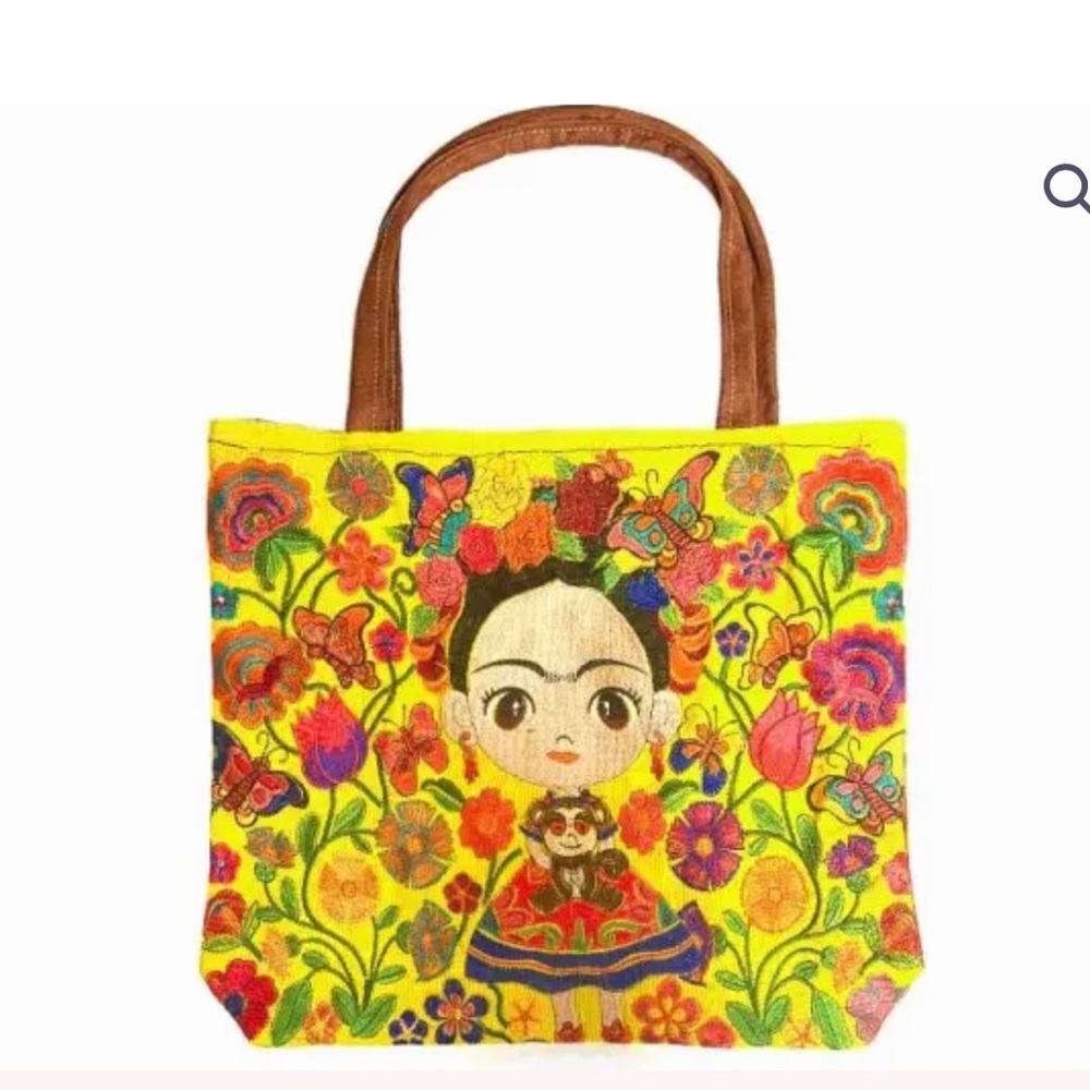 LARGE EMBROIDERED BABY FRIDA INSPIRED
TOTE